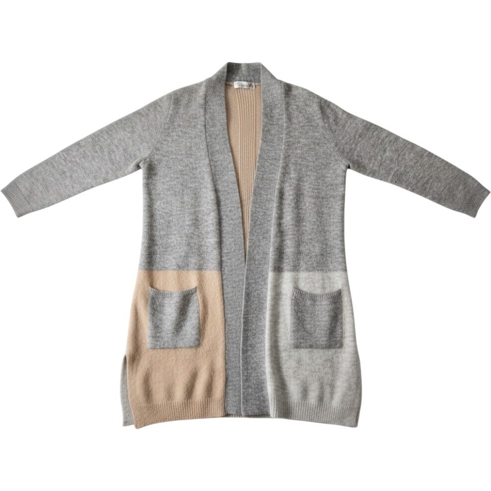 89th & Madison Womens Sweater Long Cardigan Open Front Size SP Multicolor Casual